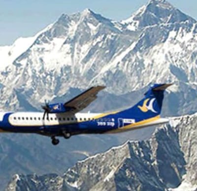 Mountain flight in Nepal